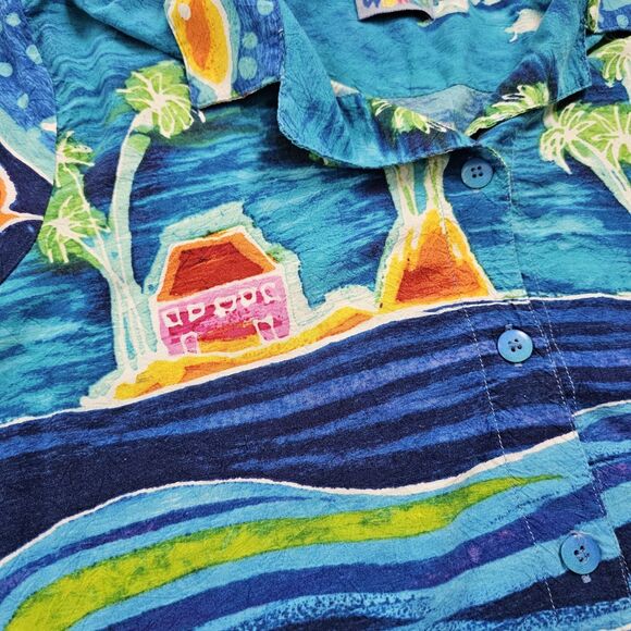 Jams World Island Fish Womens XL Hawaiian Vintage Made In Hawaii Button Down - Picture 4 of 8
